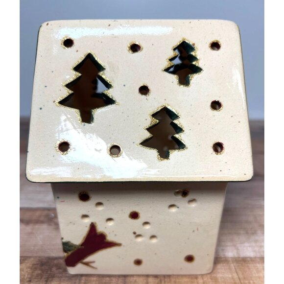 Ceramic Christmas House Tea Light Holder Very Nice - Picture 4 of 6